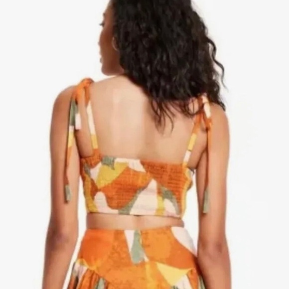 Fe Noel x Target Linen Blend Mixed Paint Print Knotted Crop Tank Top Size XS - Picture 5 of 11